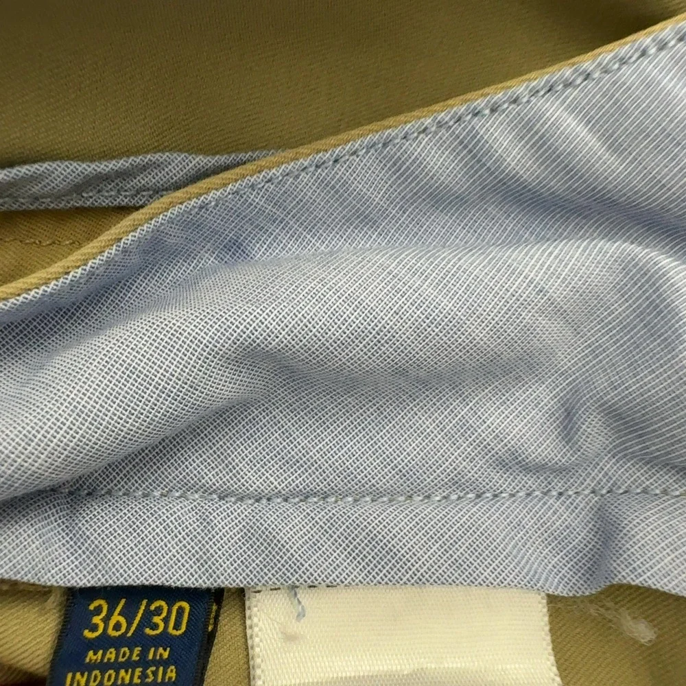 Polo Ralph Lauren Pants Mens 36x30 Khaki Cotton Blend Stretch Straight Casual